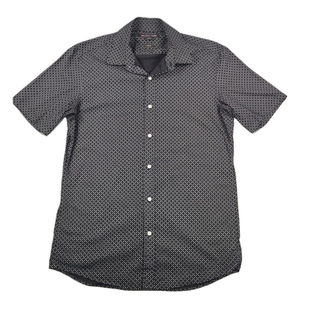Michael Kors Mens Size M Classic Fit Shirt Brown Short Sleeve